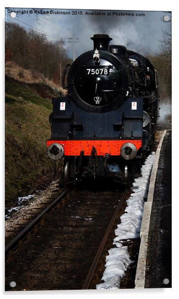  Steam Train Winter Acrylic by Robert Dickinson