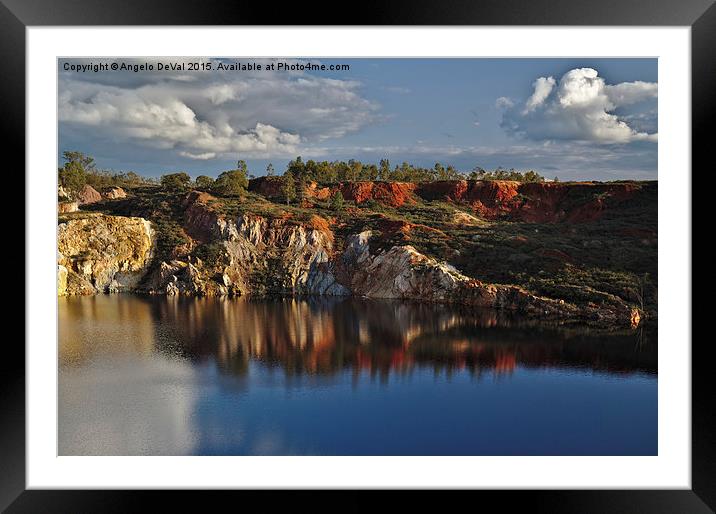 Reflections on the water pit. Mine of Sao Domingos Framed Mounted Print by Angelo DeVal