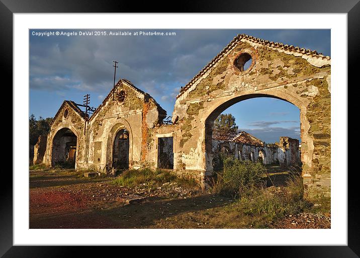 Ruins of the abandoned mine of Sao Domingos. Portu Framed Mounted Print by Angelo DeVal