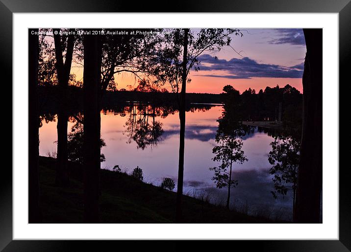Twilight by the lake  Framed Mounted Print by Angelo DeVal