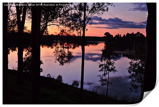 Twilight by the lake  Print by Angelo DeVal