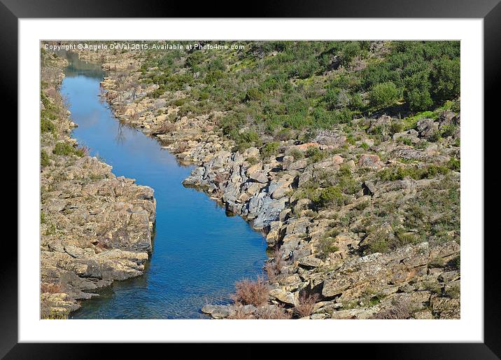 Majestic River Crossing Rocky Mountain Framed Mounted Print by Angelo DeVal