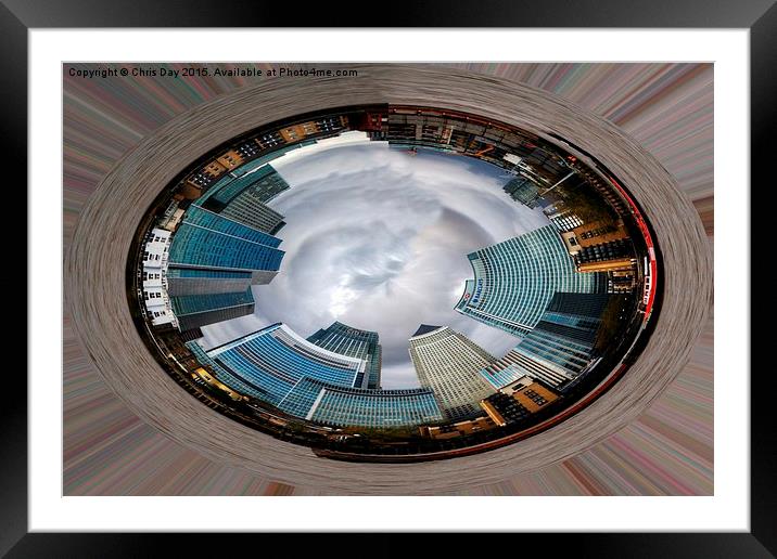 Canary Wharf  Framed Mounted Print by Chris Day