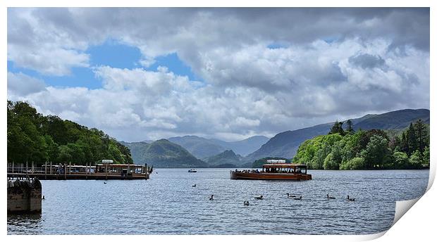  Derwent water launch Print by Tony Bates