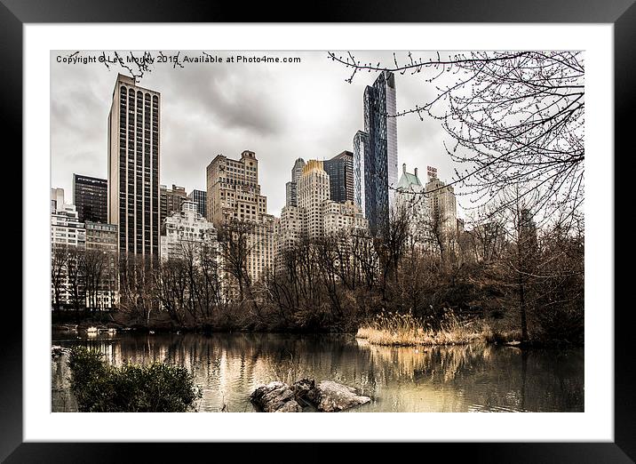  New York from Central Park Framed Mounted Print by Lee Morley