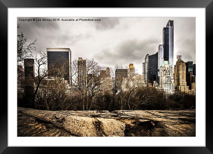  New York Skyline from Central Park Framed Mounted Print by Lee Morley