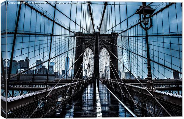  New York Brooklyn Bridge Canvas Print by Lee Morley
