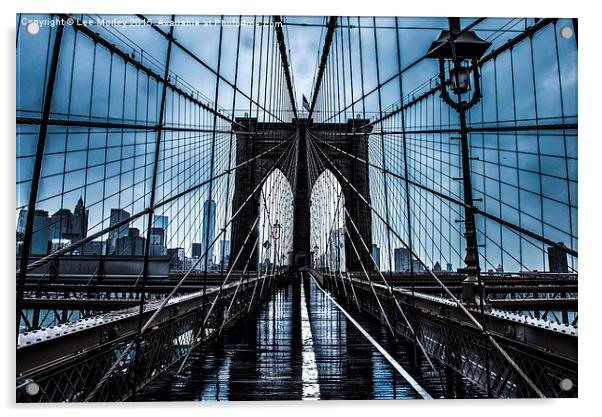  New York Brooklyn Bridge Acrylic by Lee Morley