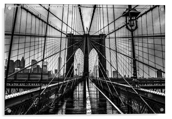  New York Brooklyn Bridge Acrylic by Lee Morley