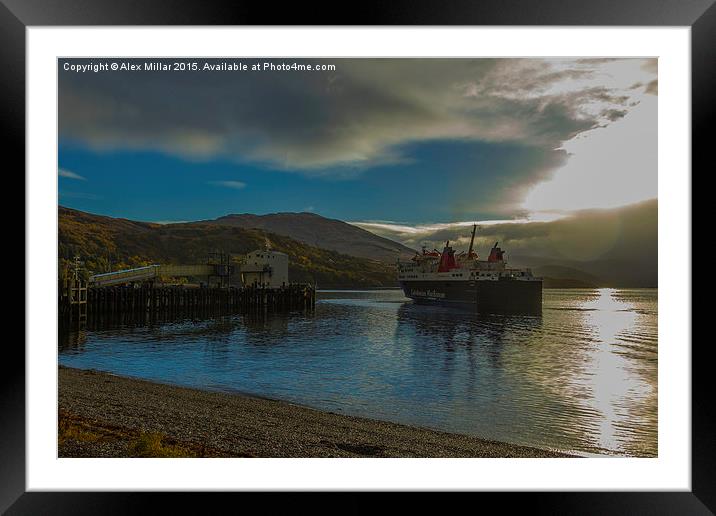  Ferry Arriving in Ullapool Framed Mounted Print by Alex Millar