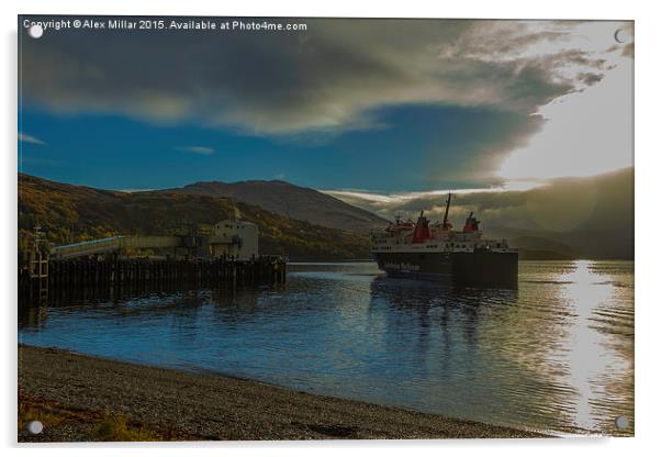  Ferry Arriving in Ullapool Acrylic by Alex Millar