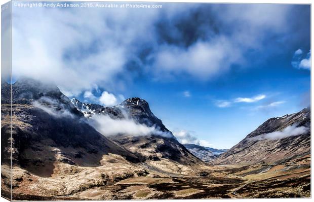  Ever Mystical GlenCoe, Scotland Canvas Print by Andy Anderson