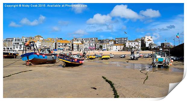  St Ives Cornwall Print by Nicky Cook