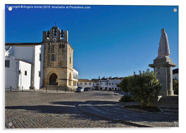 Faro Historic City Centre. Algarve Portugal  Acrylic by Angelo DeVal
