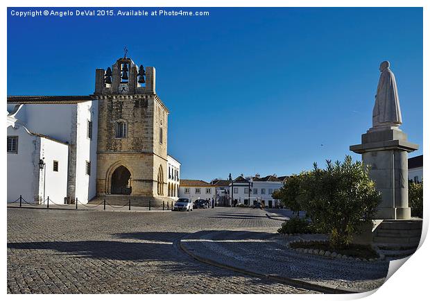 Faro Historic City Centre. Algarve Portugal  Print by Angelo DeVal