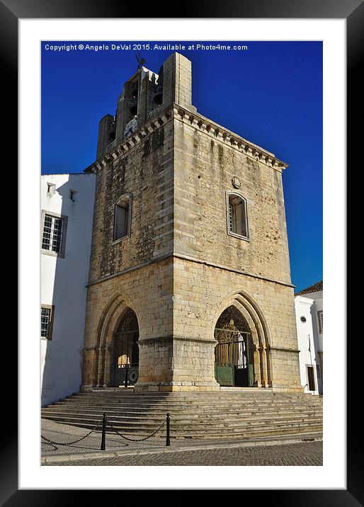 Faro main church bells tower Framed Mounted Print by Angelo DeVal