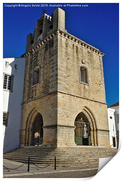 Faro main church bells tower Print by Angelo DeVal