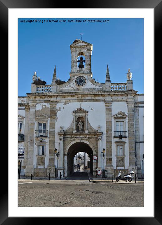 Faro Historic centre Arco da Vila gate. Portugal  Framed Mounted Print by Angelo DeVal