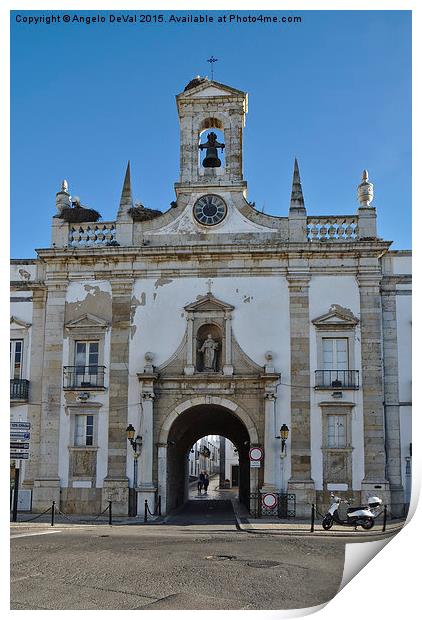 Faro Historic centre Arco da Vila gate. Portugal  Print by Angelo DeVal