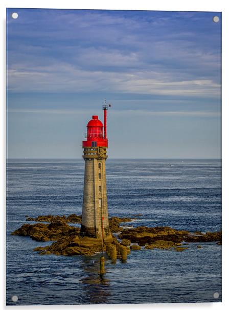 St Malo Lighthouse, St Malo, France Acrylic by Mark Llewellyn