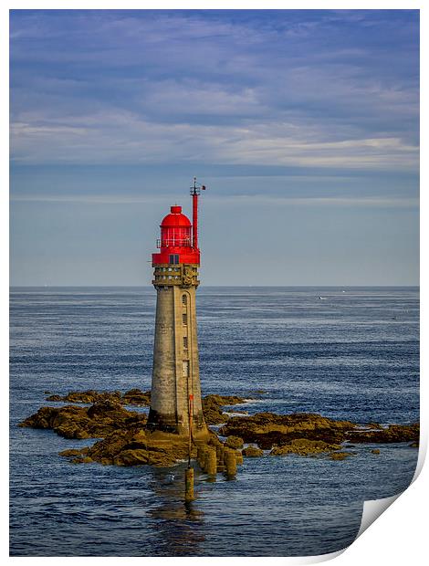 St Malo Lighthouse, St Malo, France Print by Mark Llewellyn
