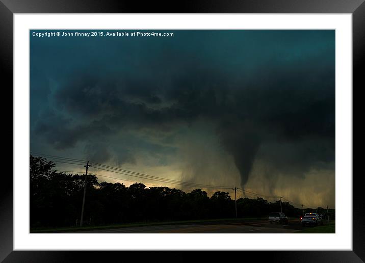 Tornado, Edmond, Oklahoma. Framed Mounted Print by John Finney