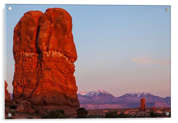 Sunset at Balanced Rock Acrylic by Thomas Schaeffer