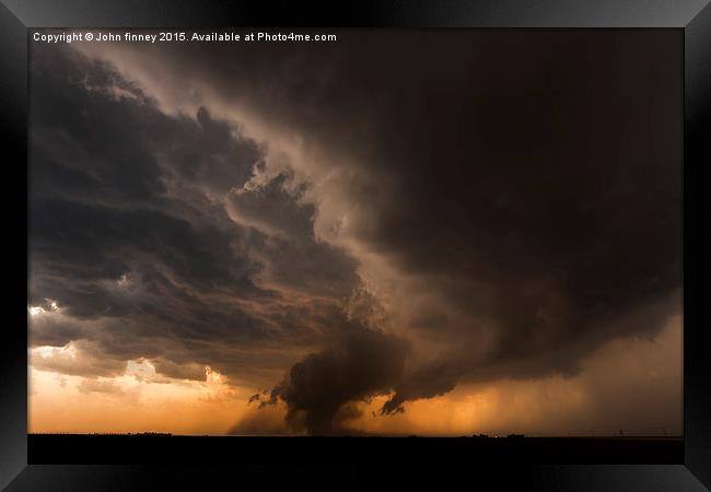 Tornado, Floydada, Texas Framed Print by John Finney