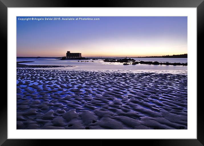 Old Lifesavers building covered by purple twilight Framed Mounted Print by Angelo DeVal