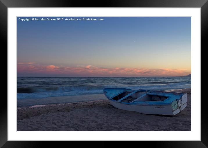  Fishing Boat at Rincon de la Victoria beach Framed Mounted Print by Ian MacQueen