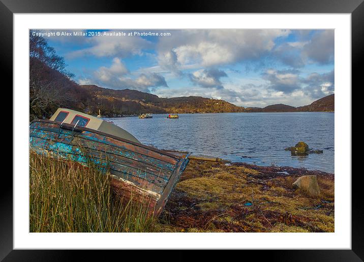  Wreck By The Loch  Framed Mounted Print by Alex Millar