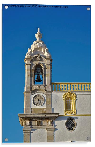Clock tower of the Church of Carmel in Faro Acrylic by Angelo DeVal