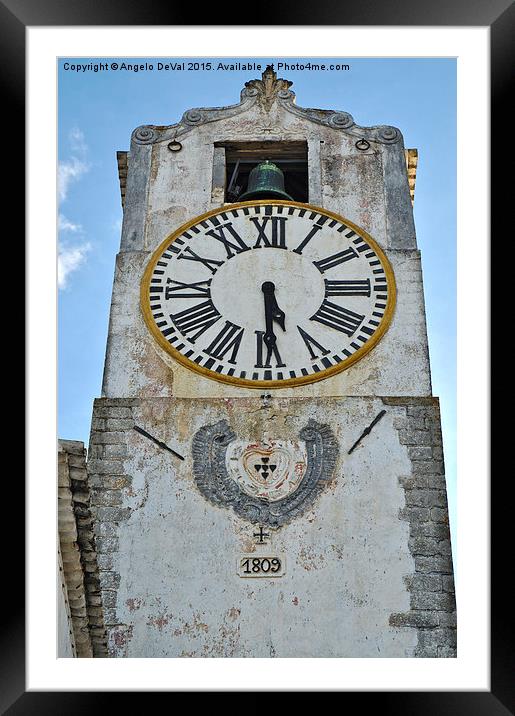 Timeless Beauty Saint Marys Church Clock Tower in  Framed Mounted Print by Angelo DeVal