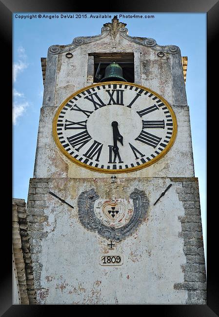 Timeless Beauty Saint Marys Church Clock Tower in  Framed Print by Angelo DeVal