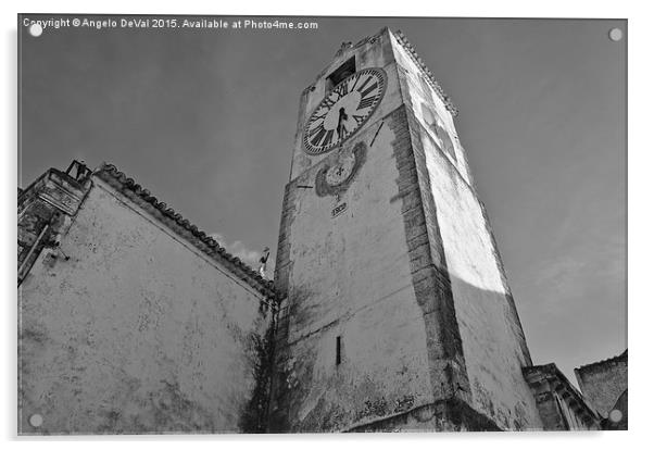 Clock Tower from the Church of Saint Mary in Tavir Acrylic by Angelo DeVal