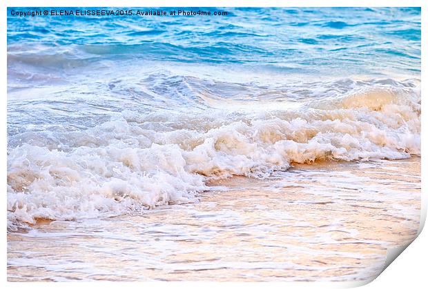 Waves breaking on tropical shore Print by ELENA ELISSEEVA