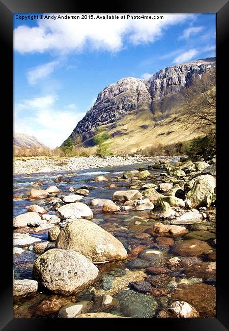  River Coe - Glencoe Framed Print by Andy Anderson