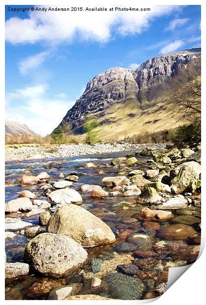  River Coe - Glencoe Print by Andy Anderson