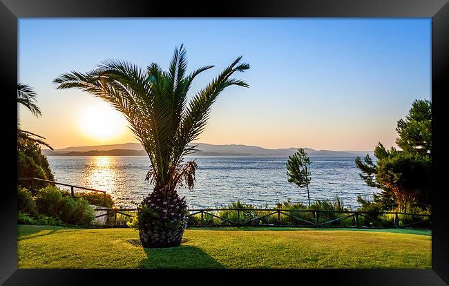 Sunset over Paleostafida Bay, Kefalonia Framed Print by Naylor's Photography