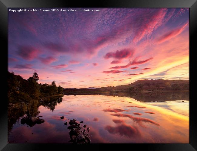Loch Na Ba Ruaidhe Sunset Framed Print by Iain MacDiarmid