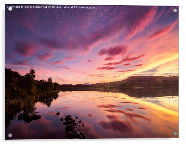 Loch Na Ba Ruaidhe Sunset Acrylic by Iain MacDiarmid