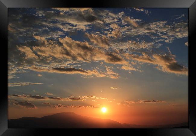  Keys View Sunset - Joshua Tree National Park CA Framed Print by Chris Pickett