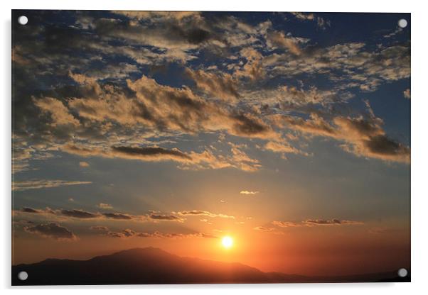  Keys View Sunset - Joshua Tree National Park CA Acrylic by Chris Pickett