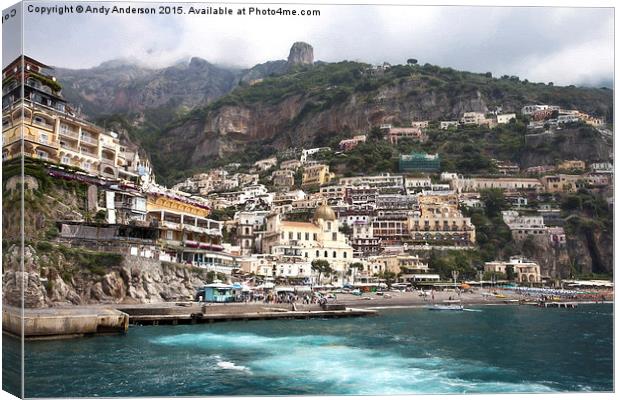  Leaving Positano Italy Canvas Print by Andy Anderson