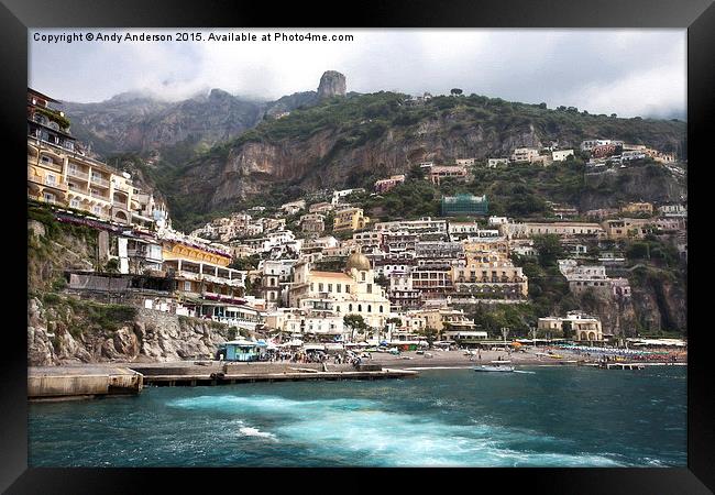  Leaving Positano Italy Framed Print by Andy Anderson