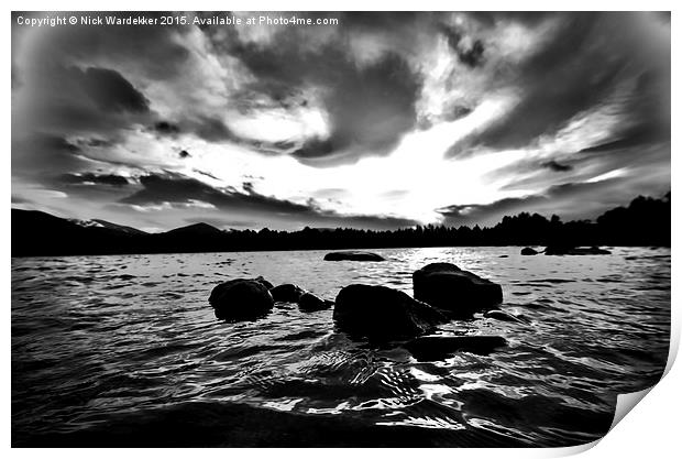  Dramatic skies at Loch Leven Print by Nick Wardekker