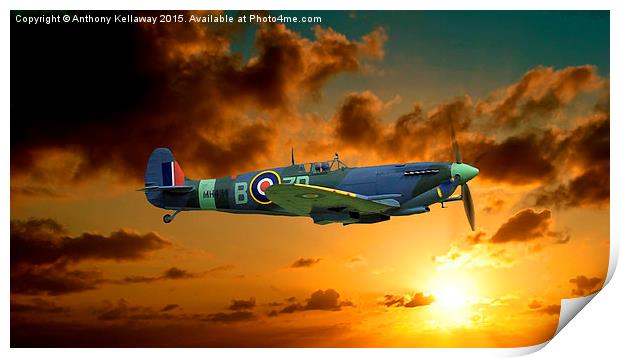  SPITFIRE MH434 Print by Anthony Kellaway