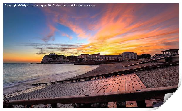  Freshwater Bay Sunset Print by Wight Landscapes