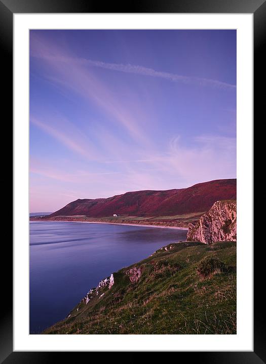  Rhossili beach at twilight. Wales, UK. Framed Mounted Print by Liam Grant