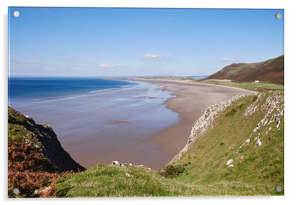 Rhossili beach. Wales, UK. Acrylic by Liam Grant